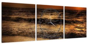 Kép - Hullámok a parton (órával) (90x30 cm)