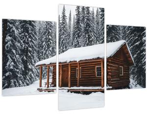 Kép - Hóval borított kunyhó (90x60 cm)