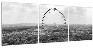 Kép - Házak háztetői Párizsban (órával) (90x30 cm)