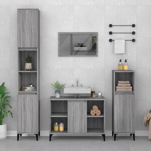 VidaXL Fürdőszoba Bútorszett - 3 részes - Szürke Sonoma