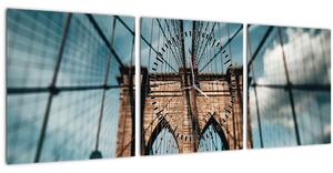 Kép - Brooklyn Bridge (órával) (90x30 cm)