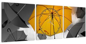 Egy sárga esernyő képe (órával) (90x30 cm)