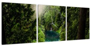 Kép - kilátás a fák között (órával) (90x30 cm)