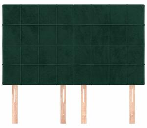 VidaXL 4 db sötétzöld bársony fejtámla 72 x 5 x 78/88 cm