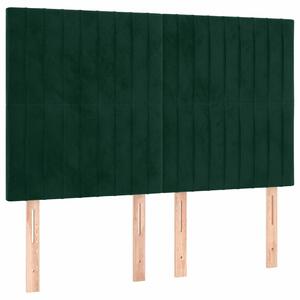 VidaXL 4 db sötétzöld bársony fejtámla 72 x 5 x 78/88 cm