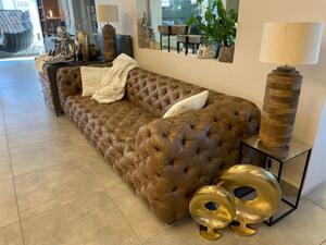 Barna textilbőr kanapé design bútor