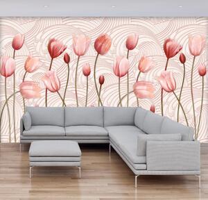 Fotótapéta - Rózsaszín tulipán (296x200 cm)
