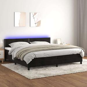 VidaXL Bársony Ágy - 200x200 cm - Fekete