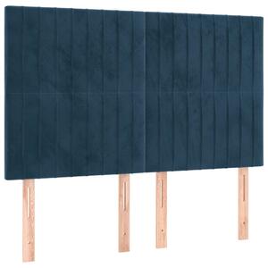 VidaXL Bársony Fejtámla - Sötétkék - 4 db - 144x5x118/128cm