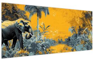 Kép - Elefánt a természetben (120x50 cm)