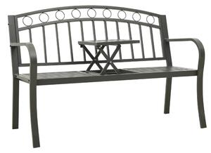 Szürke kerti pad asztallal 120 cm