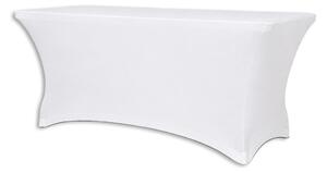 Sztreccs huzat 122×60 cm-es téglalap alakú asztalra – fehér szín fehér