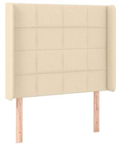 VidaXL LED-es Ágyfejtámla - Krémszínű Szövet - 103x16x118/128cm