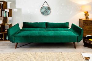 Nyitható kanapé Amiyah / 215 cm - zöld bársony