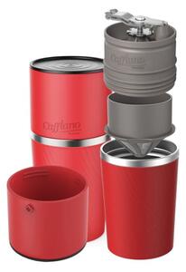 Cafflano Klassic hordozható kávéfőző (piros) + daráló