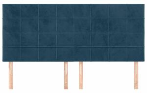 VidaXL 4 db sötétkék bársony fejtámla 80 x 5 x 78/88 cm