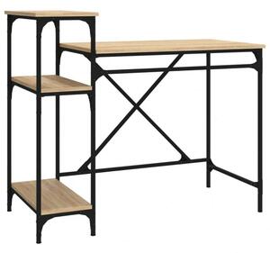 VidaXL Ipari Íróasztal Polcokkal - Sonoma Tölgy - 105x50x90 cm