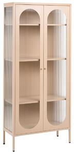 Üveges vitrin FOXTON Fém 80 cm Bézs