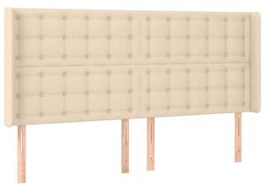 VidaXL Krémszínű Ágyfejtámla Szárnyakkal - 203x16x118/128 cm