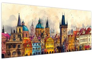 Kép - Ősz a festett városban (120x50 cm)