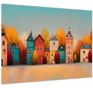 Kép - Őszi falu (70x50 cm)
