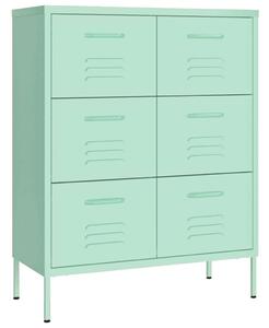 VidaXL mentazöld acél fiókos szekrény 80 x 35 x 101,5 cm