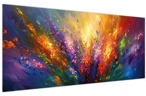 Kép - A virágok absztrakciója (120x50 cm)