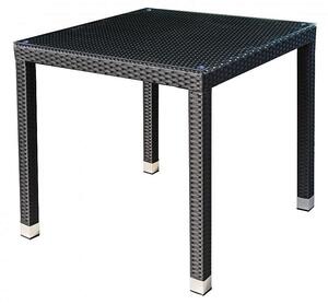 DEOKORK Kerti rattan asztal NAPOLI 80x80 cm-es (fekete)