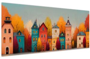 Kép - Őszi falu (120x50 cm)