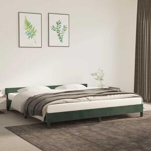 Sötétzöld bársony ágykeret matrac nélkül 200x200 cm