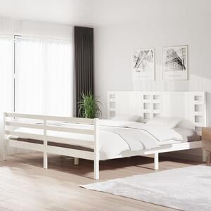 Fehér tömör fenyőfa ágy matrac nélkül 200 x 200 cm