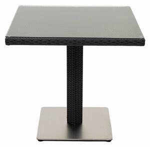 DEOKORK Kerti rattan asztal GINA 80x80 cm-es (fekete)