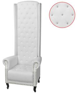 Elegáns Fehér Magas Háttámlás Szék - 181 cm
