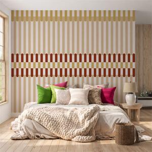 Fotótapéta Csíkos mintázat bézs és terrakotta árnyalatokban, Fotótapéta geometria, w05150v3 : Uwalls.hu
