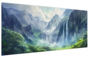 Kép - Vízesések völgye (120x50 cm)
