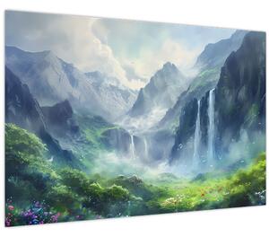 Kép - Vízesések völgye (90x60 cm)
