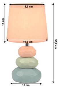 KONDELA Asztali lámpa, narancssárga/zöld/kék, LENUS