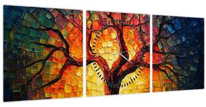 Kép - Az élet fája mozaikban (órával) (90x30 cm)