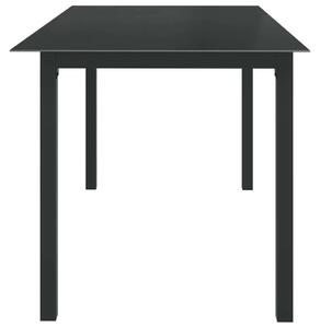 Modern Kerti Asztal - Alumínium Üveg - Fekete - 150x90 cm