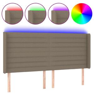 VidaXL LED Ágyfejtámla Szövet - Bézs - 163x16x118/128 cm