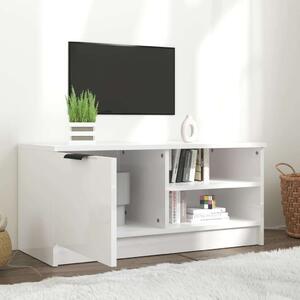 Fehér magasfényű szerelt fa tv-szekrény 80x35x36,5 cm