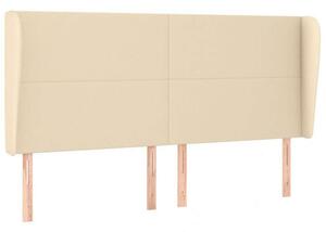 VidaXL Fejtámla - Szövet - Krémszín - 183x23x118/128 cm