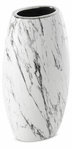 Sana 02 kerámia váza márványos mintával Fehér/ezüst 13x9x25 cm