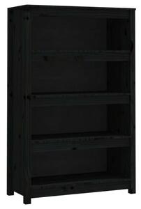 VidaXL Fekete Fenyőfa Könyvespolc - 80x35x126 cm