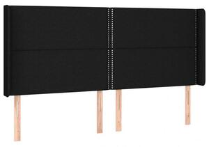 VidaXL fekete szövet fejtámla szárnyakkal 203x16x118/128 cm