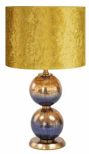 Sabrina 03 asztali lámpa bársony búrával Arany/gránátkék 36x61 cm