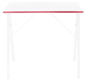 KONDELA Számítógépasztal, fehér/piros, RALDO