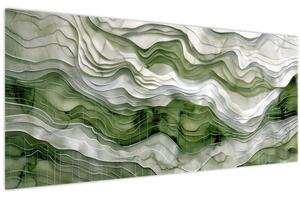 Kép - Zöld és fehér fodrok (120x50 cm)