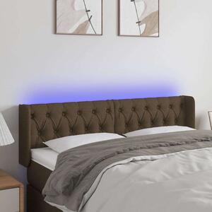 VidaXL sötétbarna szövet LED-es fejtámla 147 x 16 x 78/88 cm