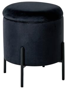 Tárolós puff WENONA Bársony Fekete